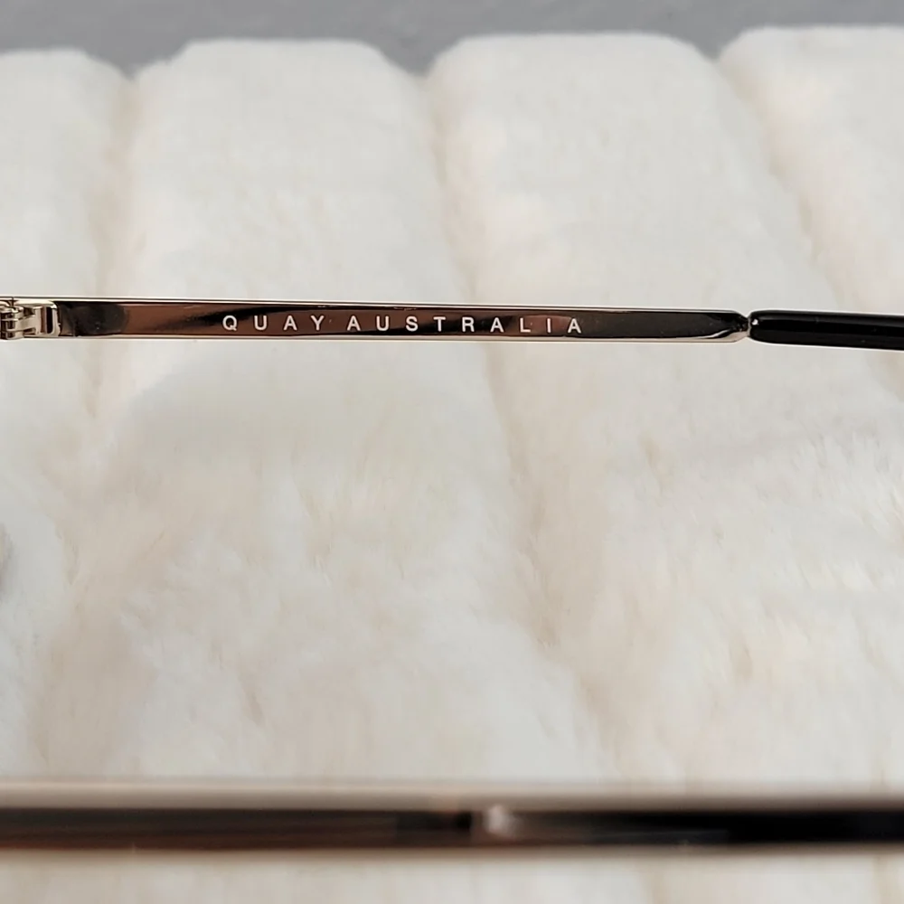 QUAY // ltd ed kylie jenner collab gold frame brown lens shield sunglasses
